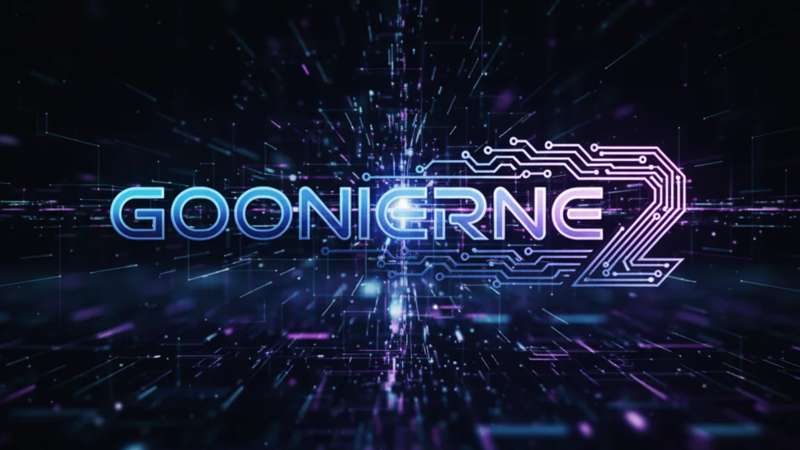 Abstract representation of Goonierne 2 concept showing futuristic design elements and digital creativity.