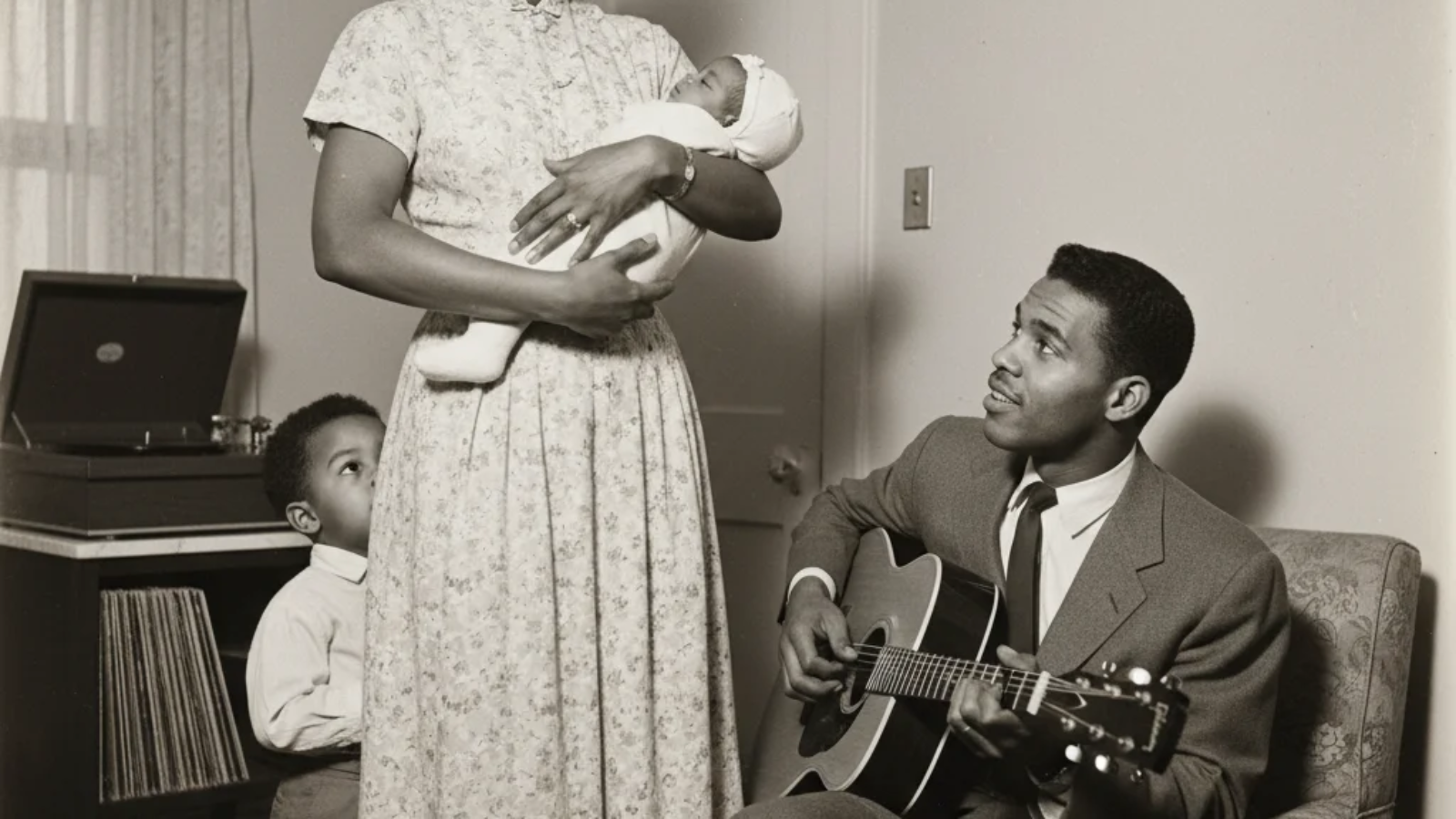 Velma Warren with James Brown during the 1950s, representing the early years of their marriage.