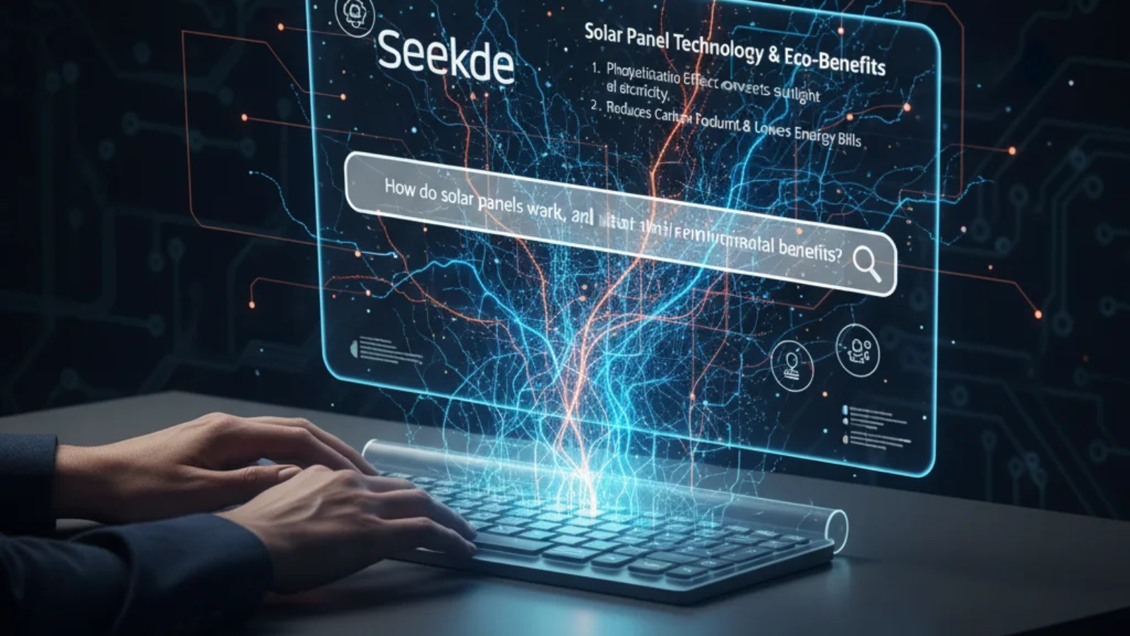 AI-powered search interface showing how Seekde delivers intelligent, summarized results efficiently.