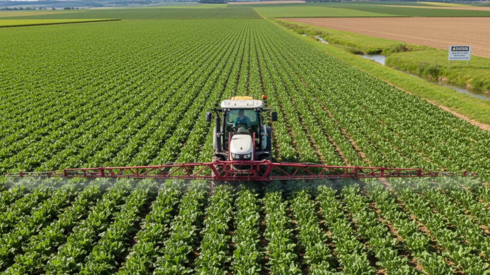 Betametacron being sprayed on crops for selective weed control in agriculture
