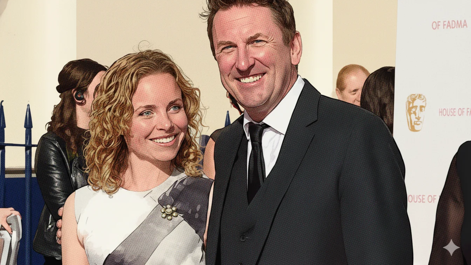 Lee Mac wife blind rumor explanation with Lee Mack and his wife Tara Savage smiling together