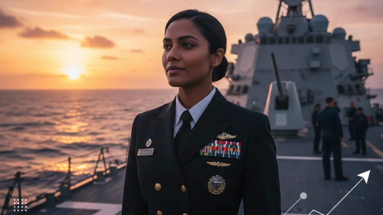 A motivational image representing the strength and determination of navy talia nash.