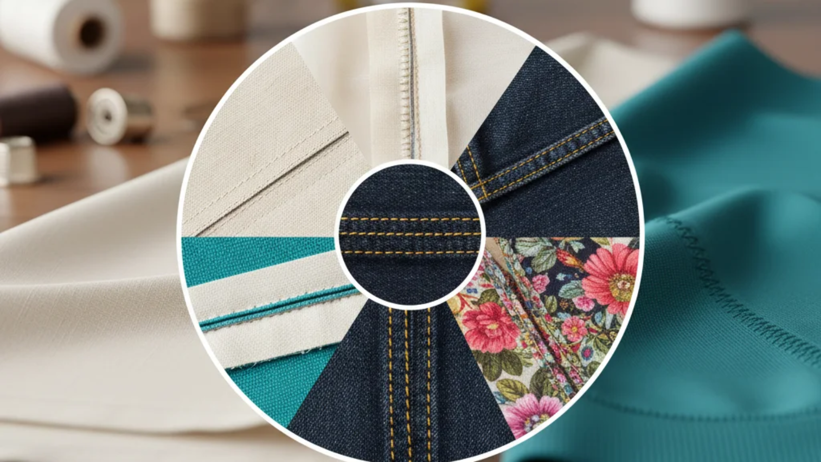 Nahttypen showing different sewing seam types used in garment construction