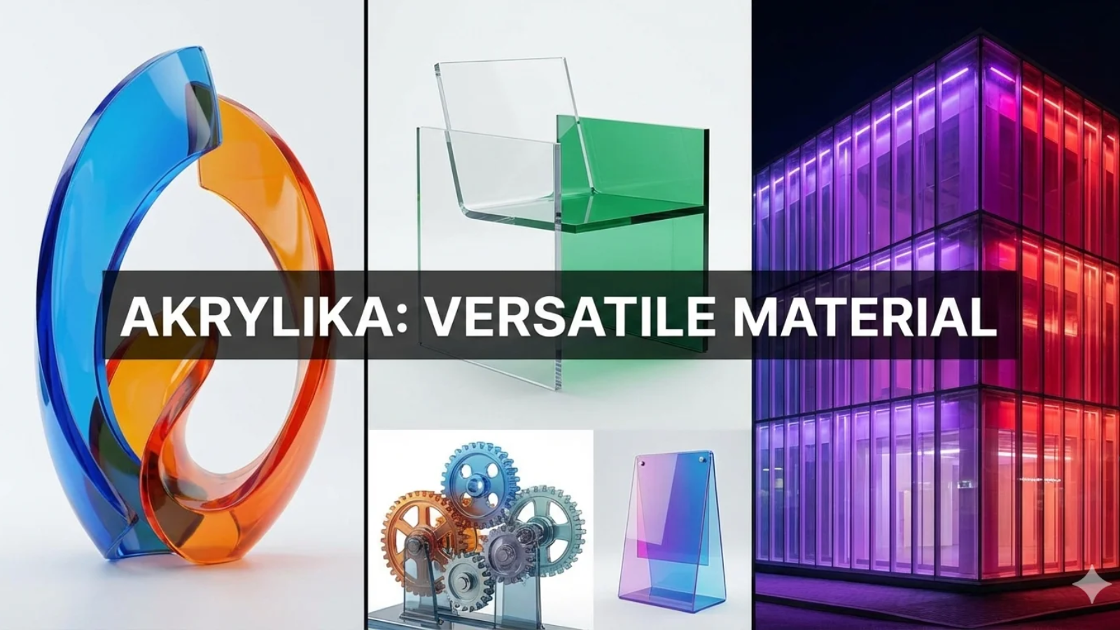 Akrylika material used in modern art, interior design, and commercial applications