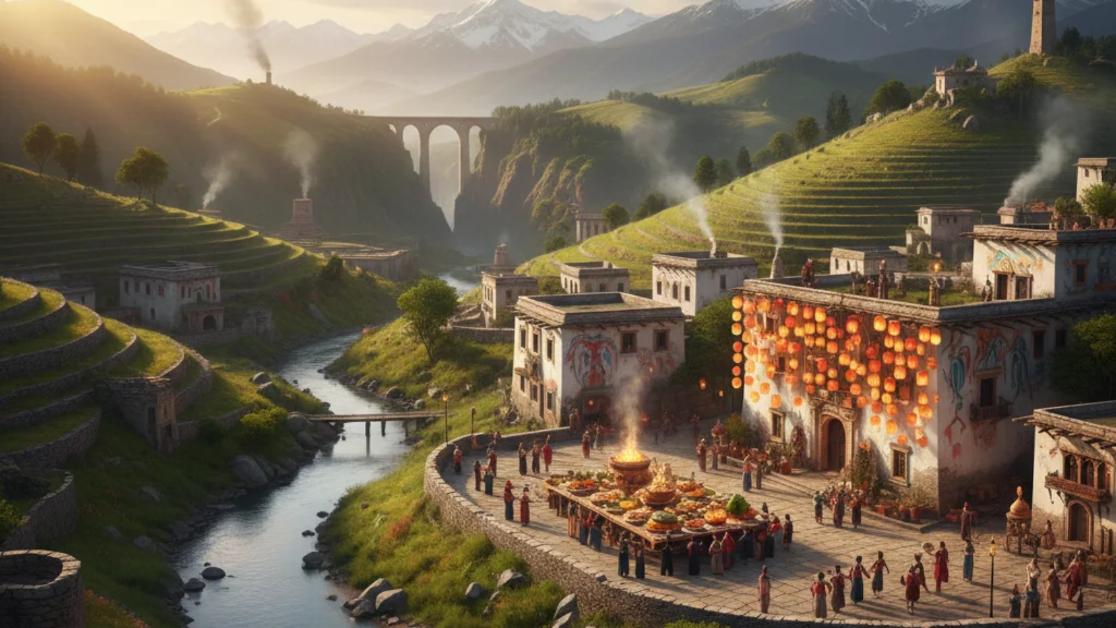 Scenic landscape of Araachell featuring rolling hills, rivers, and lush greenery highlighting the region’s natural beauty.