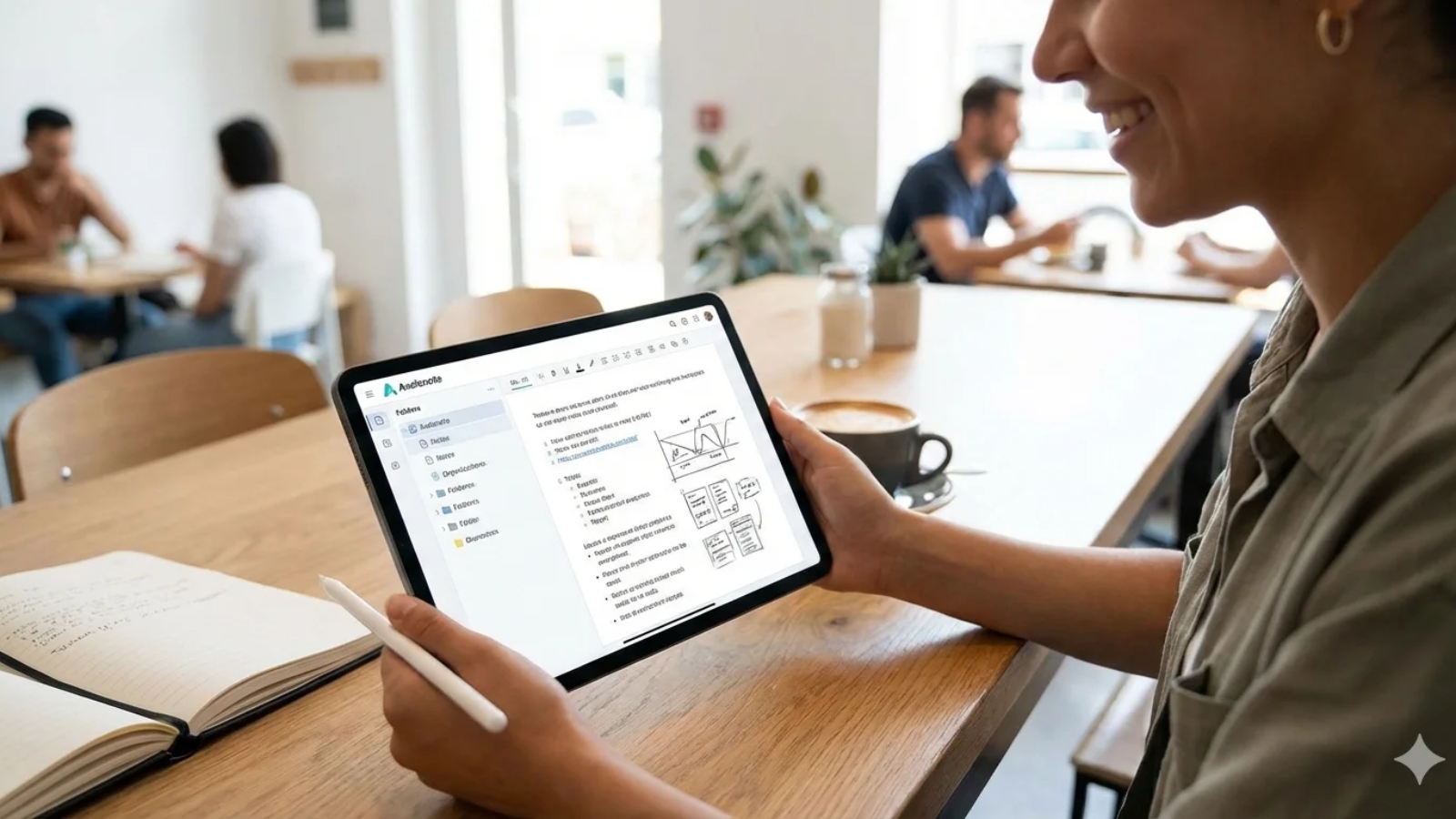 Axelanote note-taking app interface showing organized notes and productivity tools