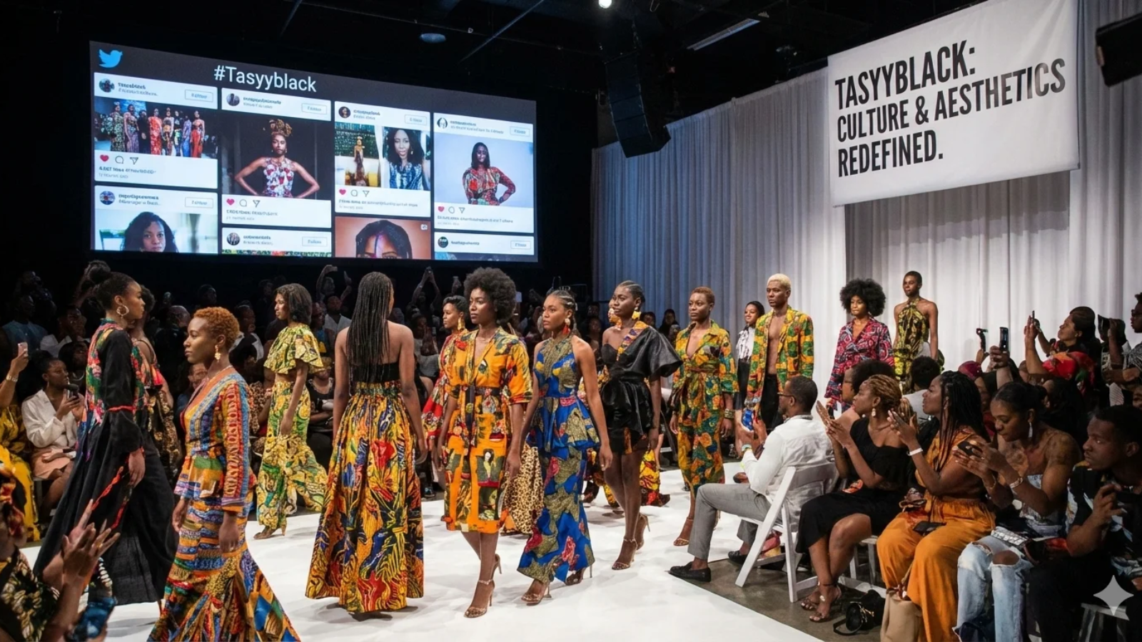 Tasyyblack fashion aesthetic showcasing bold colors, cultural patterns, and Black creative expression