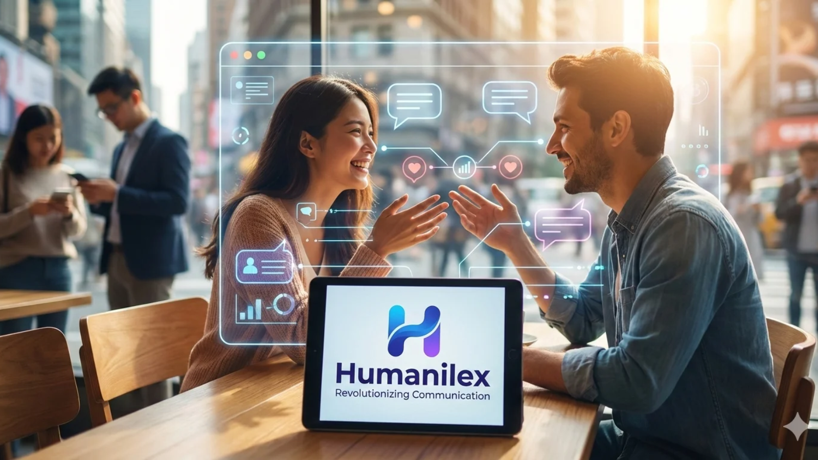 Conceptual image representing Humanilex bridging technology and genuine human connection in the digital age.