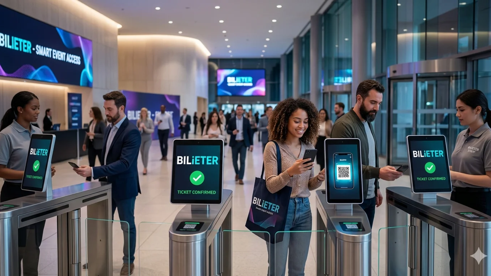 Bilieter digital ticketing system showing mobile QR code ticket scanning for fast, secure, and seamless event entry experience