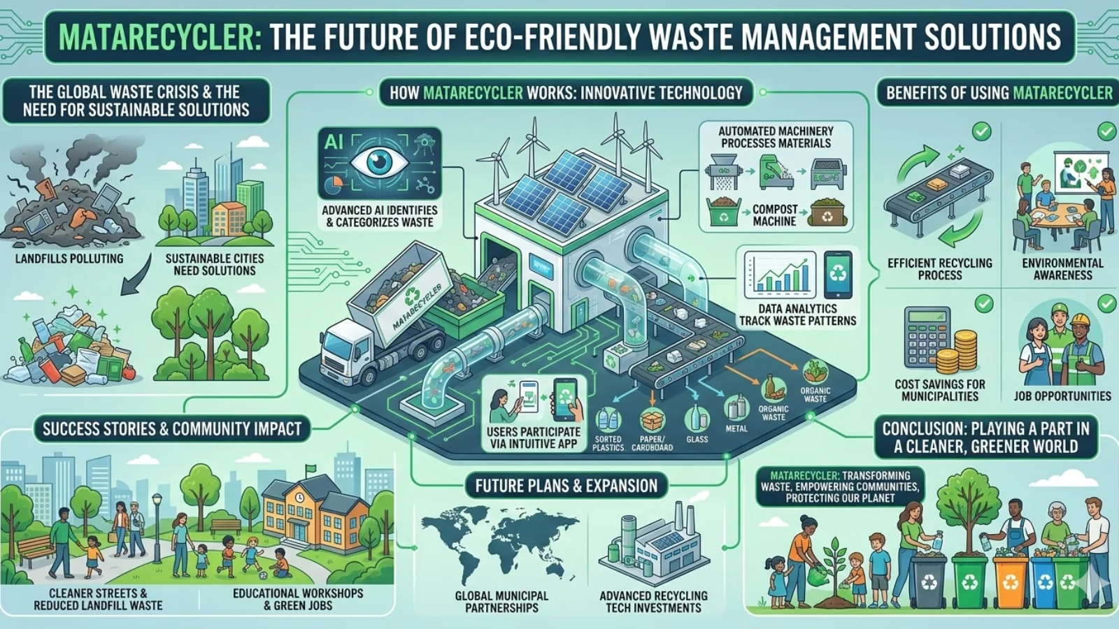 Smart recycling technology used by MataRecycler for sustainable waste solutions