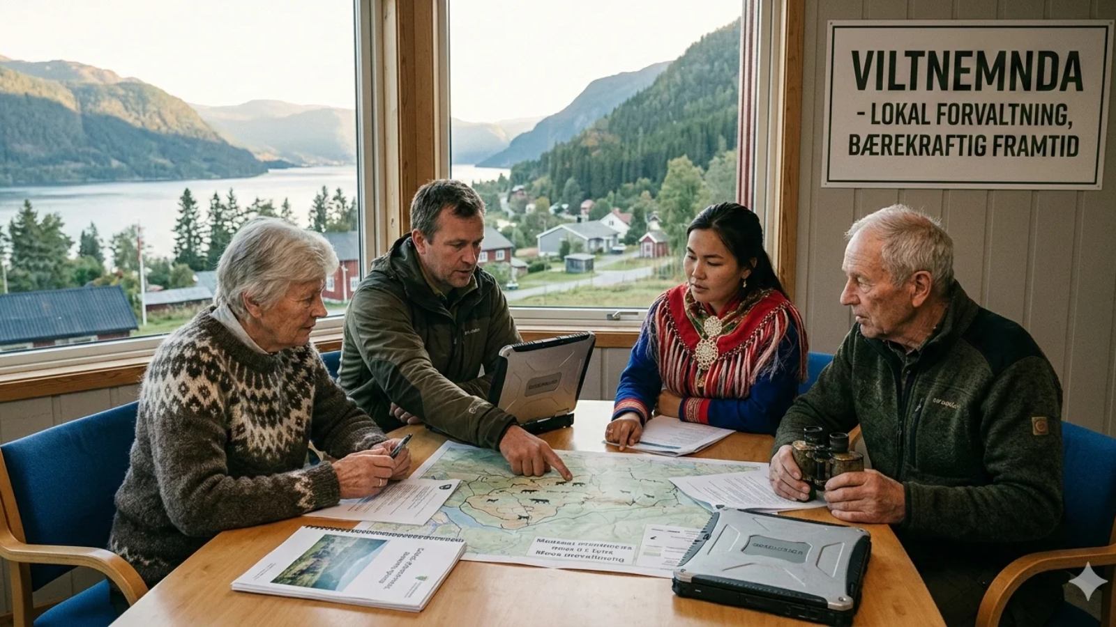 Viltnemnda wildlife conservation meeting with local community members